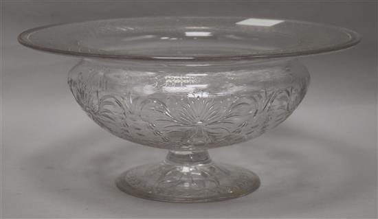 A Stourbridge cut glass pedestal fruit bowl diameter 30.5cm